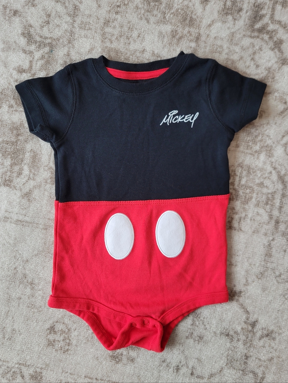 Disneyland‎ Mickey Mouse Bodysuit 18M Red Black Embroidered
